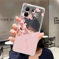 Transparent Slim Soft Silicone Flower Letter Phone Case for Note 60 5G (TPU - TPU8A)