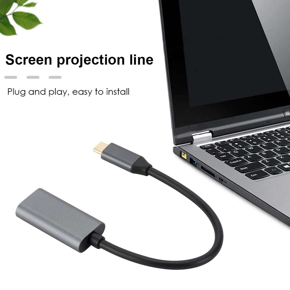 Portable USB 3.1 Type C To HDMI compatible Adapter Cable Android Phone
