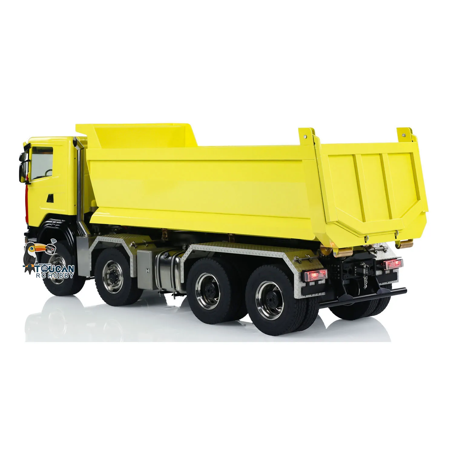 8x8 1/14 Hydraulic RC Roll Off Dumper Truck Metal Differential Lock Axles 3-Speed Toucan RC Hobby Light Sound System RC Toys 4