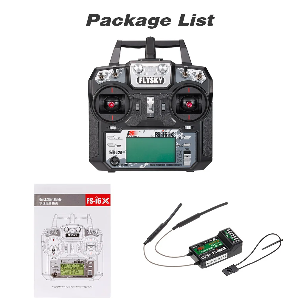 Flysky FS-i6X 2.4GHz 10CH AFHDS 2A – Émetteur RC Avec Récepteur FS-iA6B – Idéal Drone Et Voiture