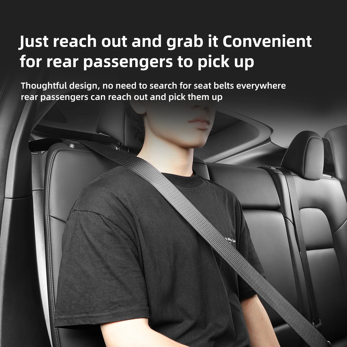 2pcs Car Seat Belt Holder Limiter For Tesla Model Y Interior Accessories Rear Seat Belt Guide Buckle Protector seat belt stopper car seat belt accessory