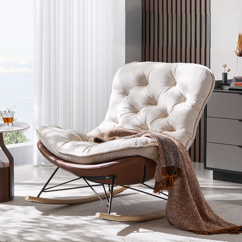 

Rocking Chair Recliner Light Luxury Lazy Household Furniture Rocking Chair Adults Single-Seat Sofa Chair Balcony Leisure Chair