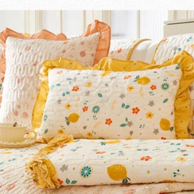 Korean Style Floral Sofa Cushion Sofa Cover Slip Resistant Slipcover Seat Sofa Towel Dust Cover Towel Couches for Living Room 4