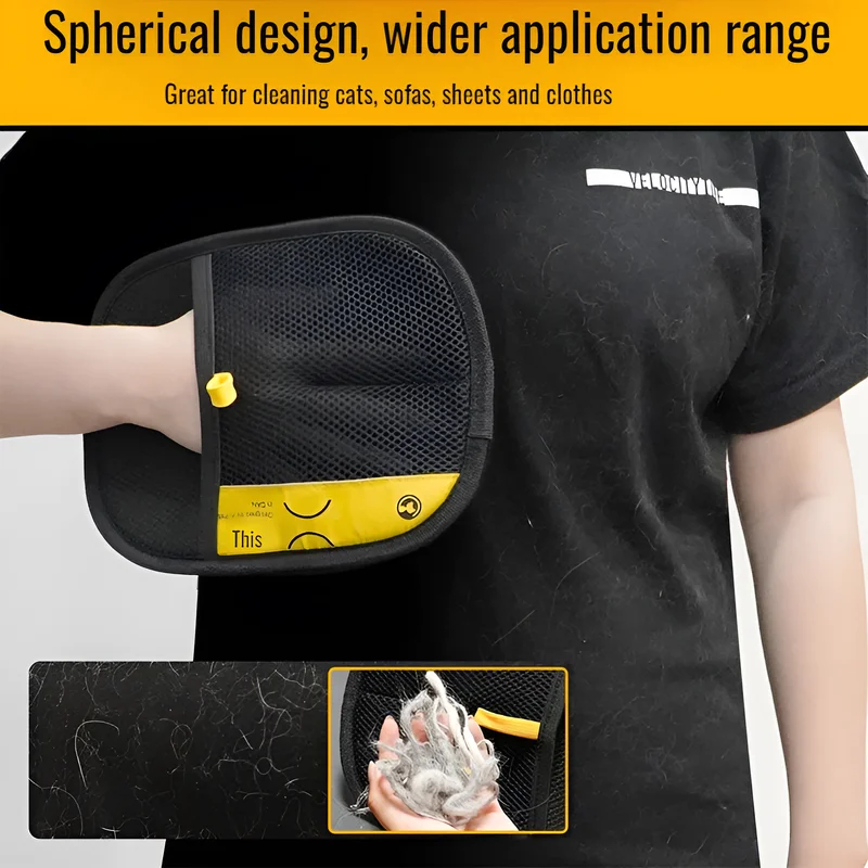 Pet Static Hair Removal Gloves Pet Hair Removal Gloves Dual Brush Static-Free Cat Cleaning Tool Efficient Stripping M