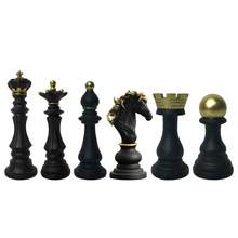 

Chess King Queen Knight Statue Sculpture Ornament Collectible Figurine Craft Furnishing for Home House Decorations