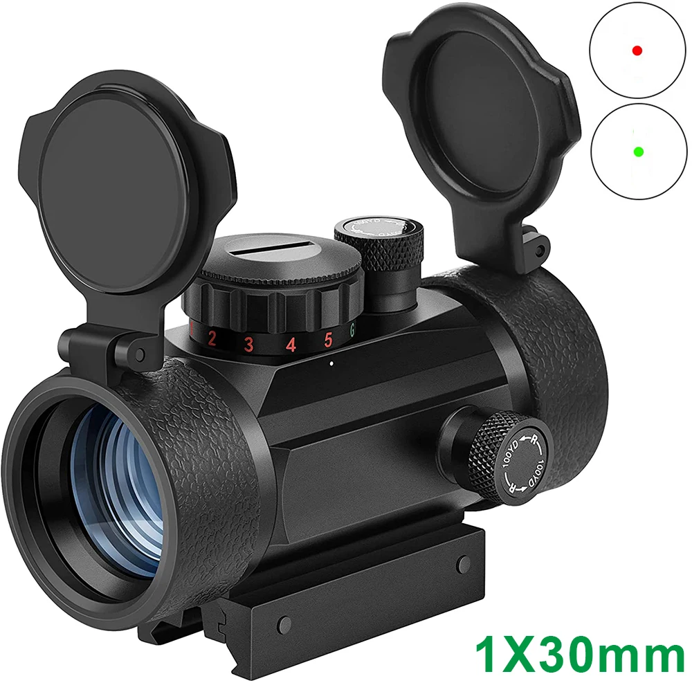 

Red Dot Reflex Sight Scope 1X30mm 4MOA Reflex Scope Riflescope Collimator with Lens Cap for 20mm Picatinny Rail Mount
