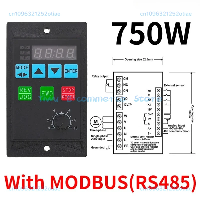 주파수 변환기 전기 인버터 1500W RS485 모터 드라이버 추가 0.75KW MCU 단상 입력 220V 3상 출력 0.4KW 1.5KW
