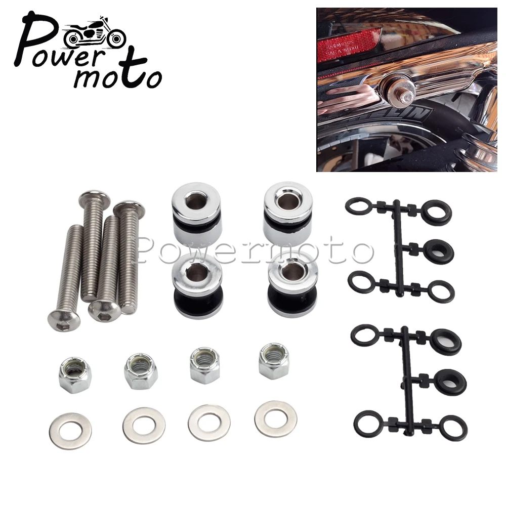 Motorcycle Chrome Sissy Bar Mounting Docking Hardware Bolt Kits Point