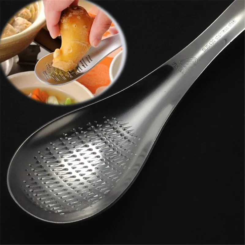 Kitchen Tool Grinder Spoon Stainless Steel Ginger Grater Spoon Grind Wasabi  Garlic Grater - China Kitchen Tools and Kitchen price