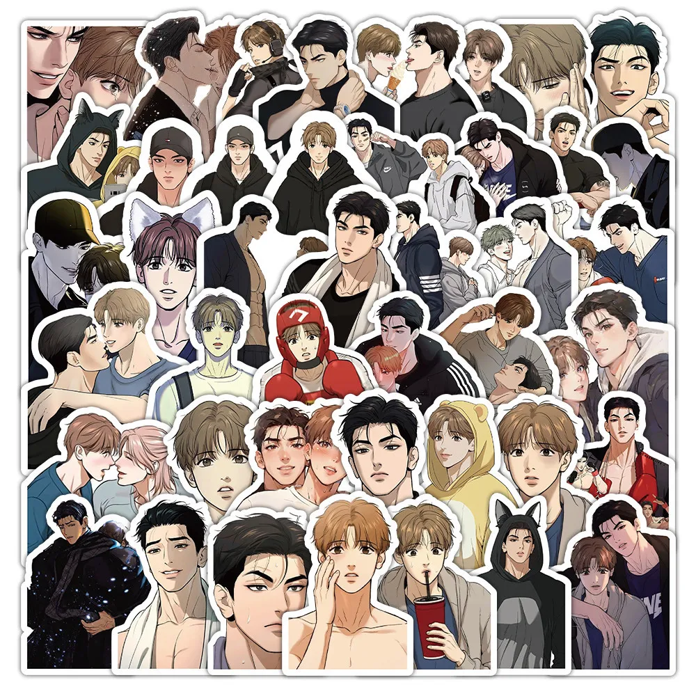 53개 애니메이션 커스 BL 보이즈러브 방수 그래피티 스티커 (헬멧, 자전거, 핸드폰, 필통 등에 사용 가능) - 페이퍼리 팝 스토어