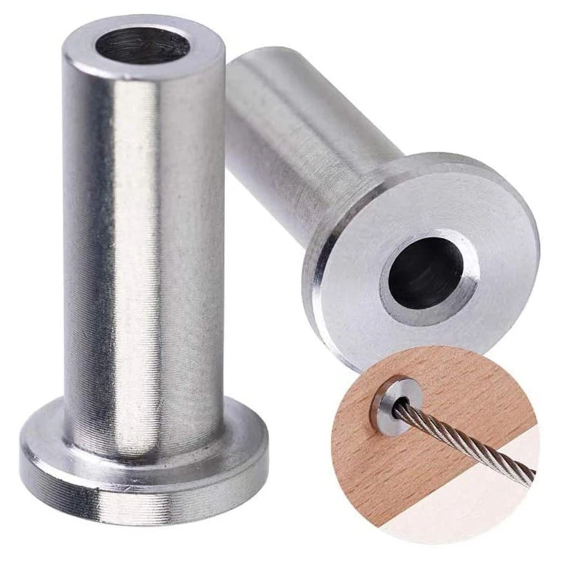 1/8Inch 5/32Inch 3/16Inch 케이블 난간 키트, 목재 게시물, DIY 난간 용 20 Pcs T316 스테인레스 스틸 보호기 슬리브