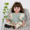 Preemie Full Silicone Body Baby Reborn Doll Water Proof Bath Long Hair Doll Toy Christmas Gift Children's Day Realistic Princess 2