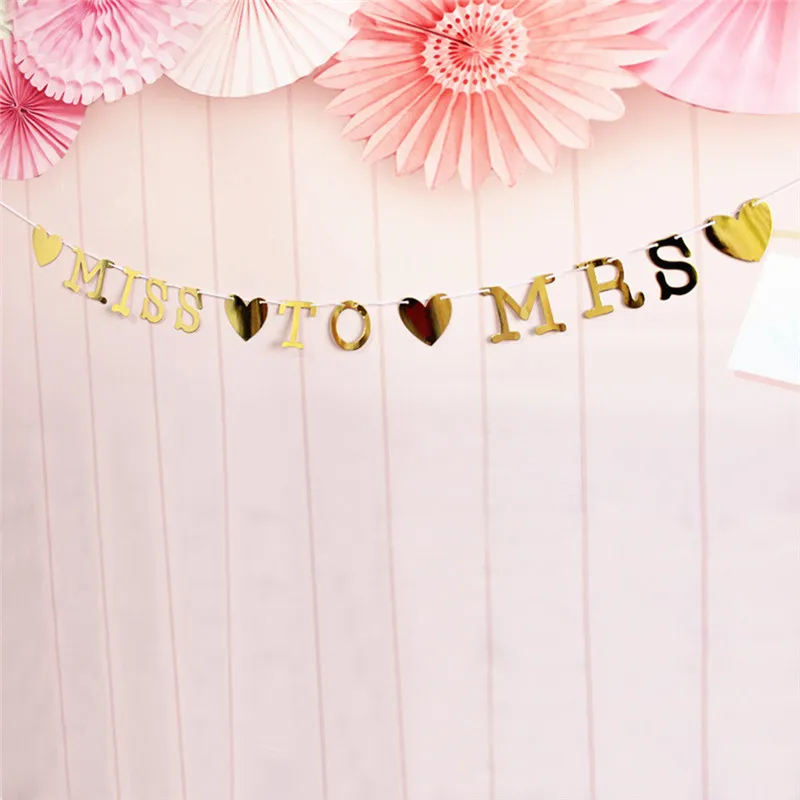 Баннер Мисс до миссис золотистый 1 комплект |