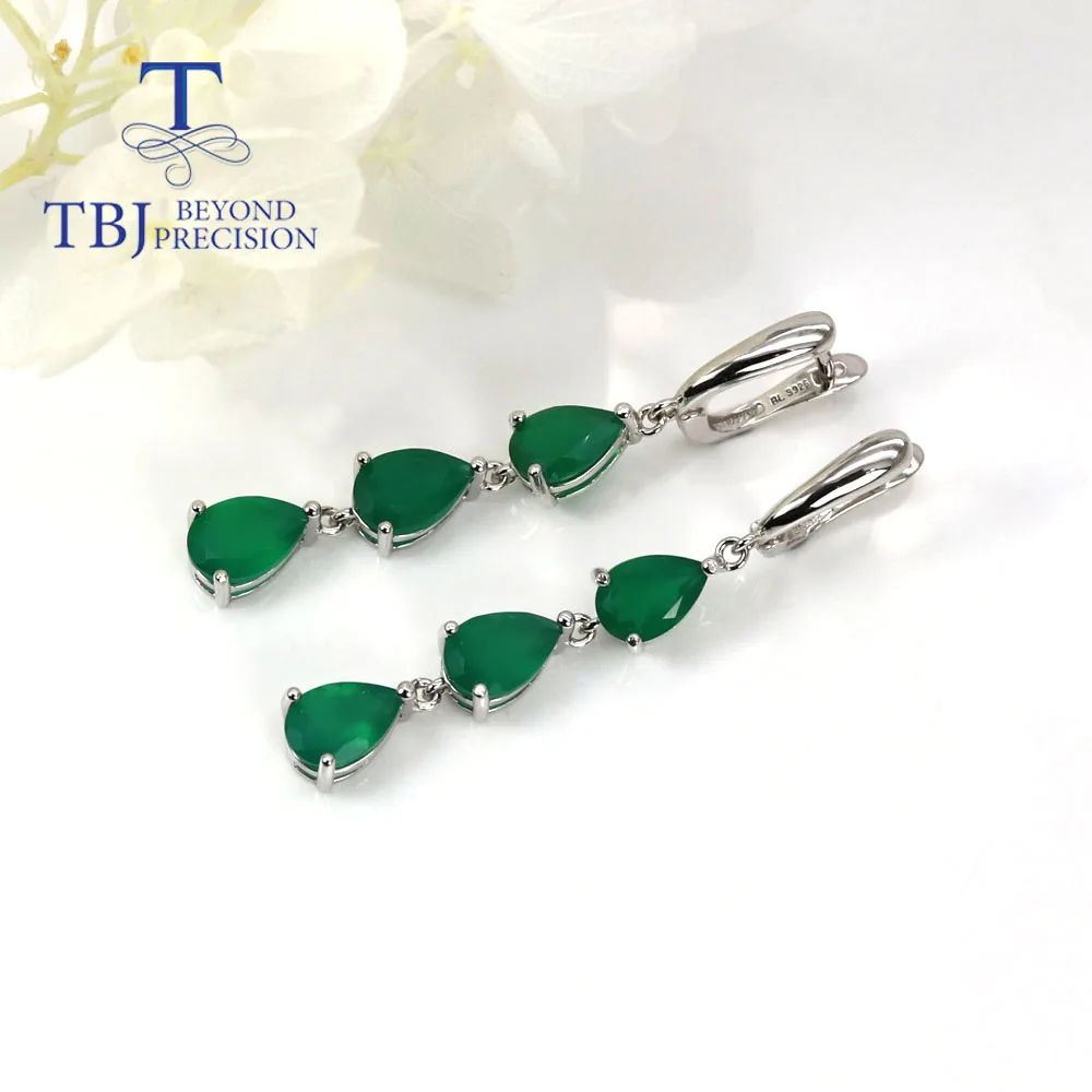 I04 Orecchini Noti IN Argento 925 E Ovale Verde Agata