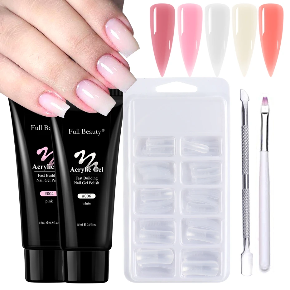 4pc/set 15ml Quick Extension Gel For Nail White Clear Pink UV Acrylic Jelly Gel  Nail Art Manicure Tools Sets NF1792 2|Sets & Kits| - AliExpress