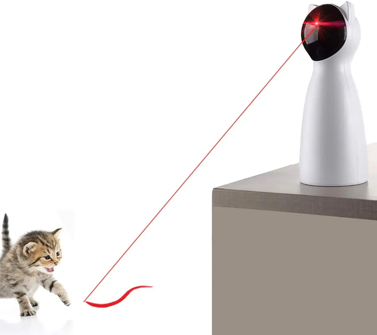 Cat Laser Toy Automatic,Interactive Toy for Kitten/Dogs - USB Charging,Placing High,5 Random Pattern,Automatic On/Off and Silent