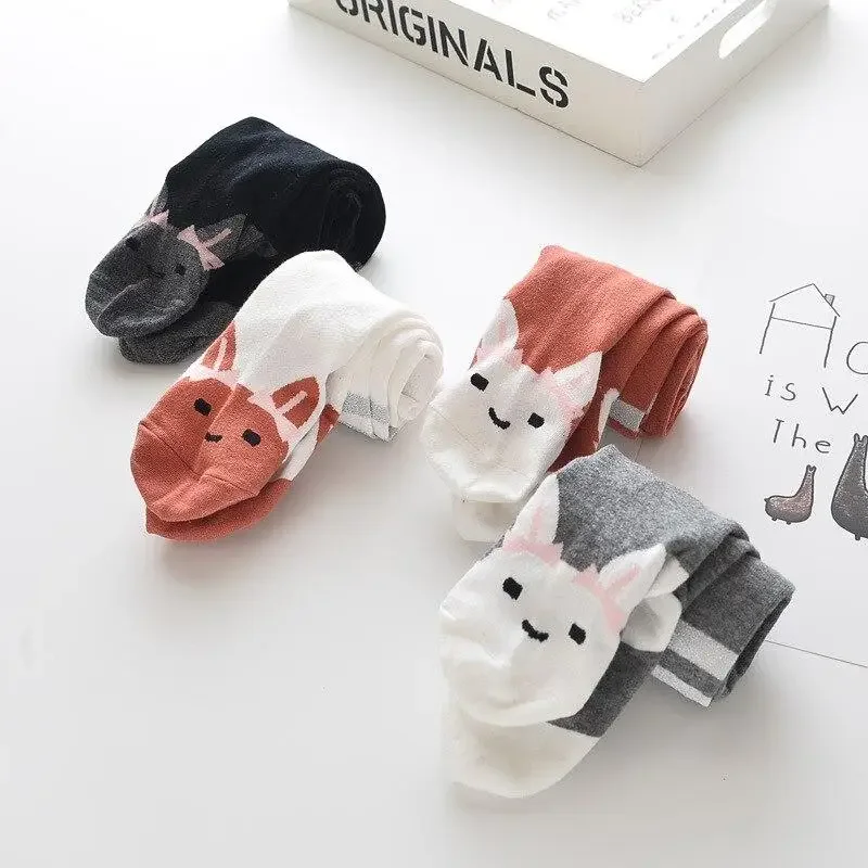Cotton Tights for Girls Lovely Infant Baby Children Tights Cartoon Rabbit Star Stocking Toddler Stripe Stockings Girls Pantyhose