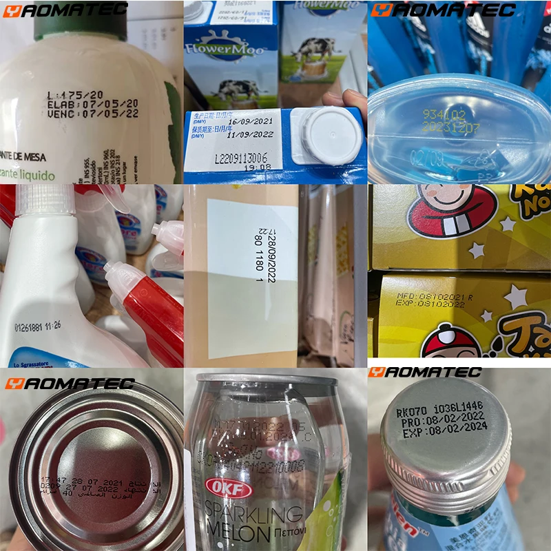 야오마텍 12.7mm 데스크탑 정전식 잉크젯 프린터, 소형 상자, 플라스틱 병에 텍스트, 날짜, QR코드, 바코드, 로고 인쇄 가능