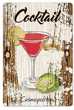 

Cocktail Tin Signs Cocktail Metal Sign Wall Decor for Pub Bar Man Cave