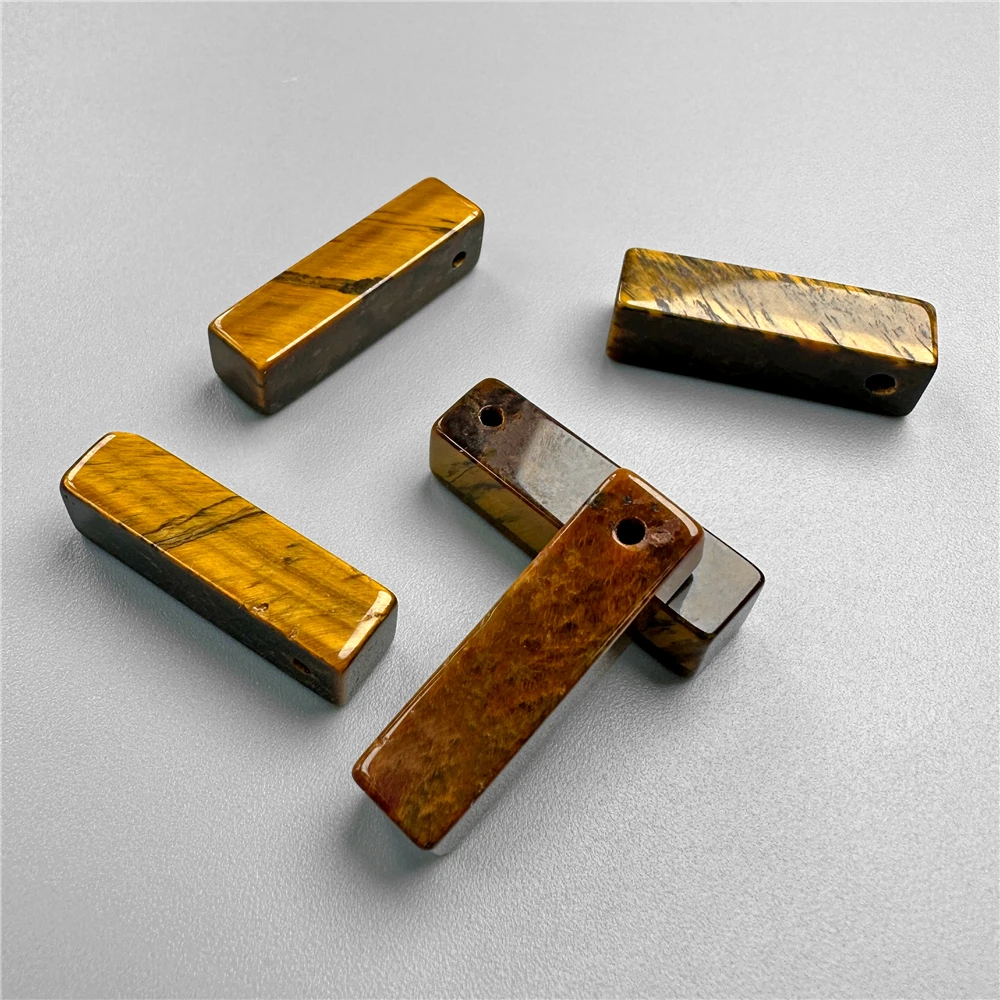 6X21MM Top Drilled Natural Rectangle Pendant Quality Quartz Tiger Eye Jades Beads For Jewelry Making Necklace Earring Wholesale