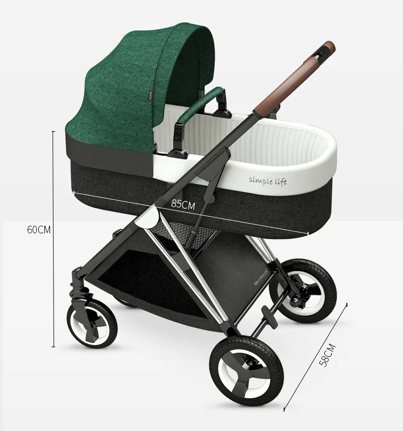 Baby Stroller New Baby Stroller 3 in1 Four Wheels Stroller 2 in 1 Baby Car Kinderwagen Foldable Newborn Baby Carriage High Landscape Strollers