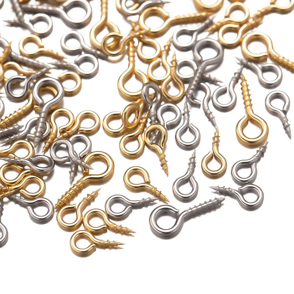 50pc kleine winzige Mini-Stifte Augen stifte Haken Ösen Augen schraube Gewinde verschlüsse Haken Anschlüsse Anhänger Schmuck Herstellung Armband DIY – Detail 4