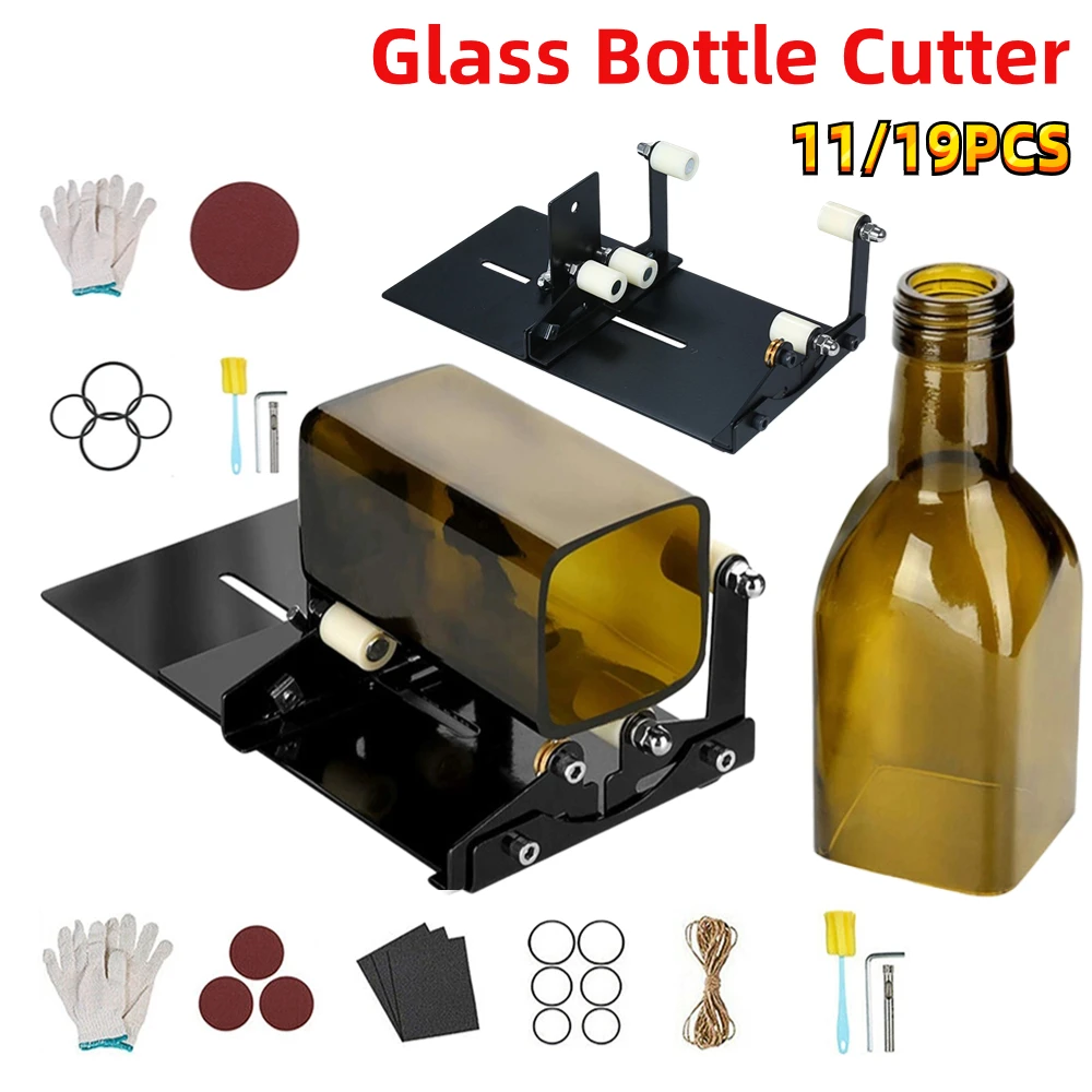 

11/19Pcs DIY Glass Bottle Cutter Tool Square Round Wine Beer Glass Sculpture Cutter Machine Beer Glass Cutting Bottles Holder