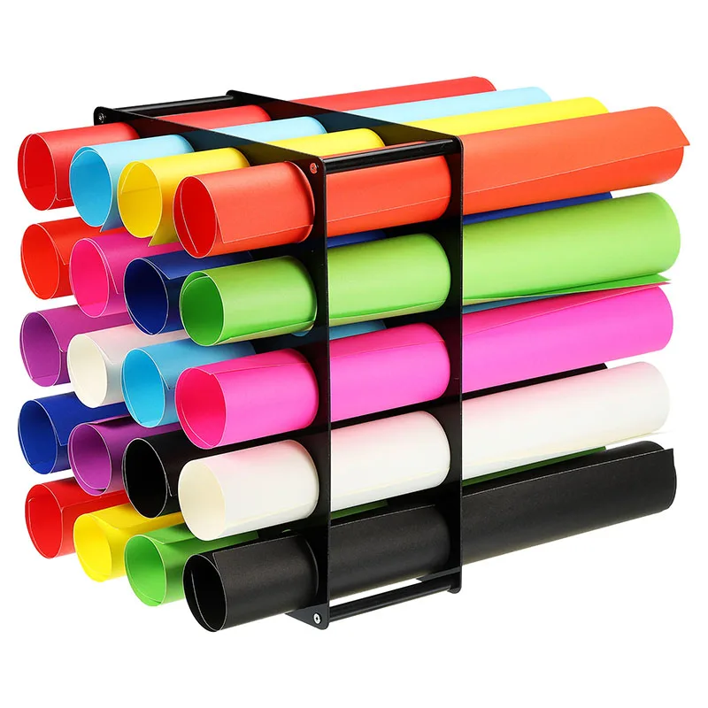 Vinyl Roll Storage Rack Sturdy Acrylic Vinyl Roll Holder Organization with 20 Holes Multifunctional Craft Art Gift Wrap Storage 2