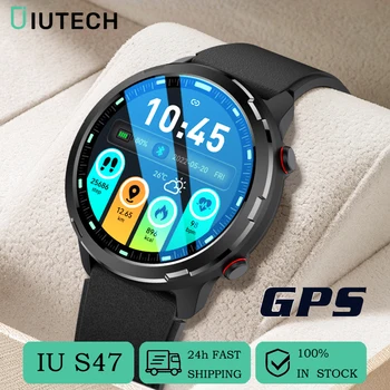 IUTECH S47 Smart Watch For Men Women 1.32 Inch Touch Bluetooth Connect Electronic Watches GPS Compass Sport Fitness Smartwatch