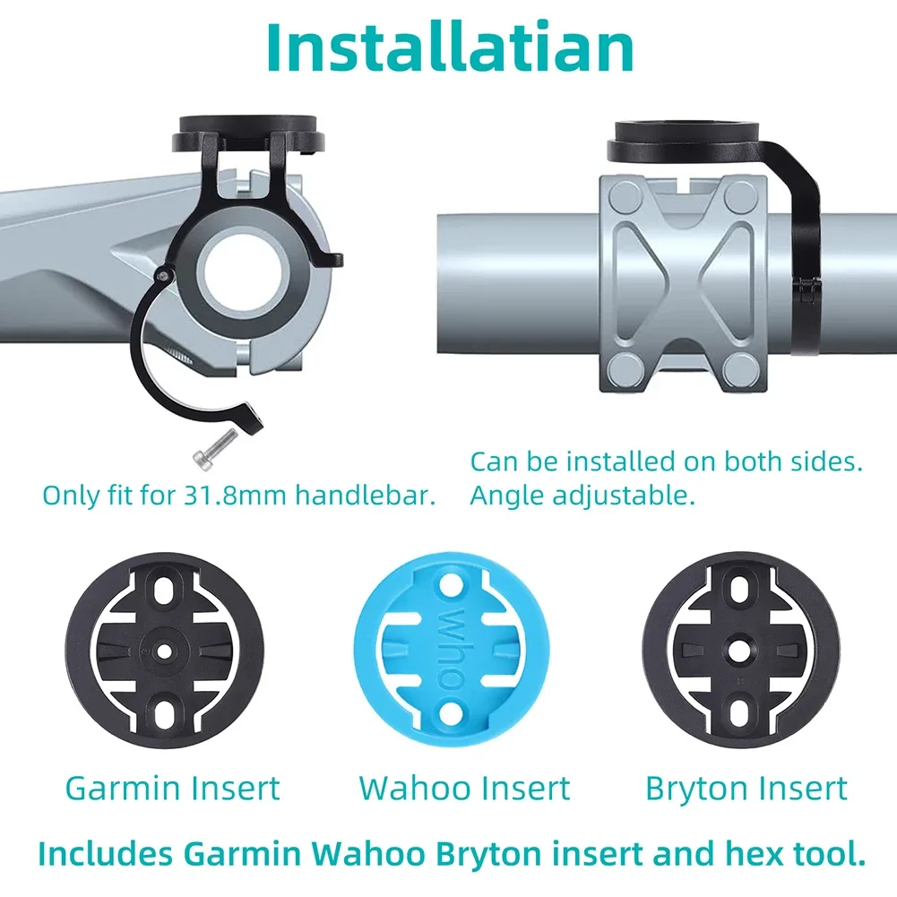 Speedometer Mount Bracket Aluminum Alloy Road Bike Code Meter Fixing Base Lightweight for Garmin/Wahoo/Bryton/XOSS/IGPSPORT