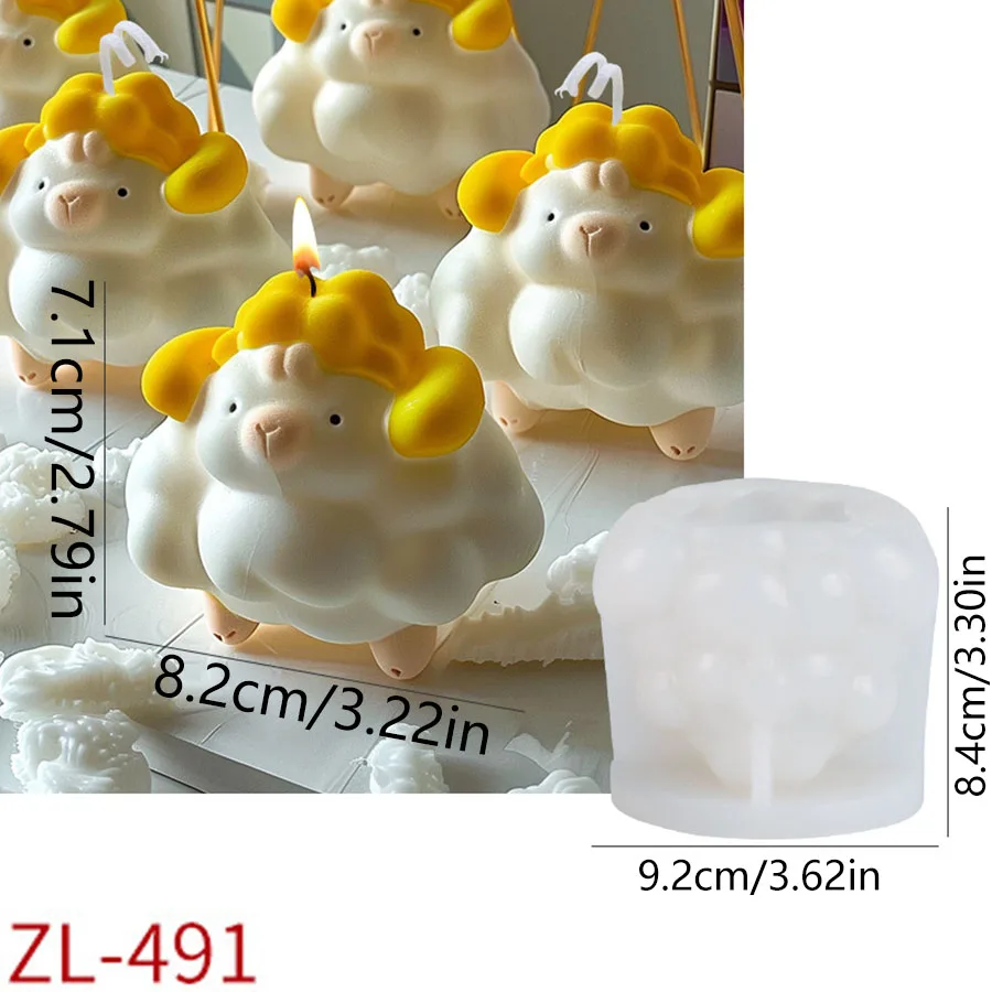 Sheep Aromatherapy Candle Silicone Mold DIY Cute Pet Fragrance Stone Handmade Soap Gift Mold