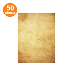 Retro Vintage A4 Paper - 50 Sheets, Premium Thickness for Smooth Printing, Ideal for Invitations, DIY Journals, Decorative Projects, and Letter Writing (YELLOW)