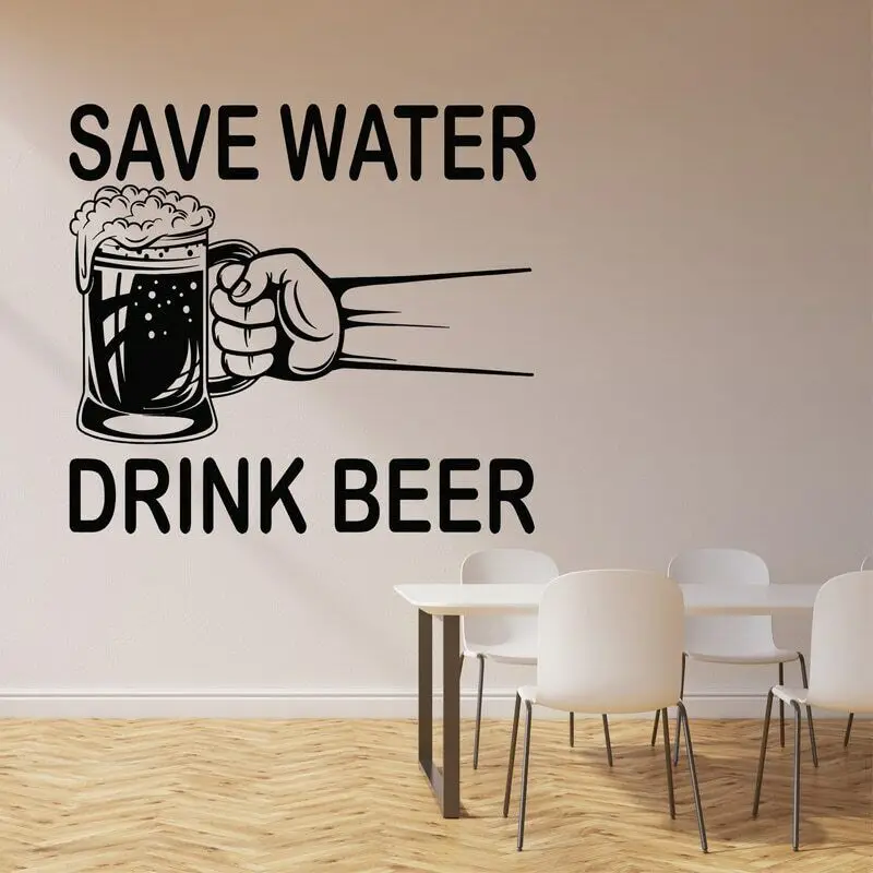 Autocollant Oracal 'Drink Beer Save Lakes' – Blanc, Thème Nature, Neuf, USA
