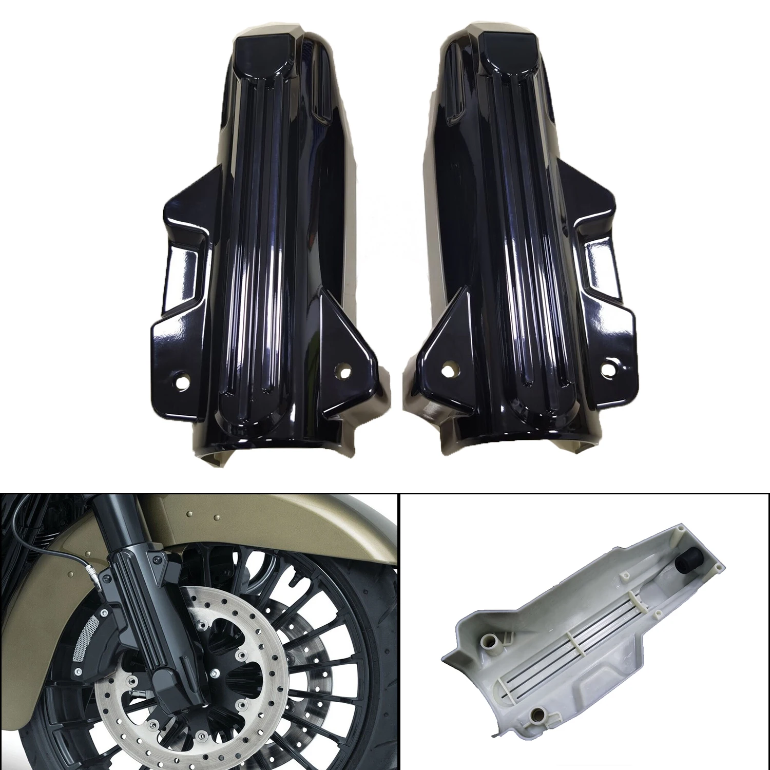 Motorcycle Black Front Fork Lower Leg Slider Covers For Harley Touring