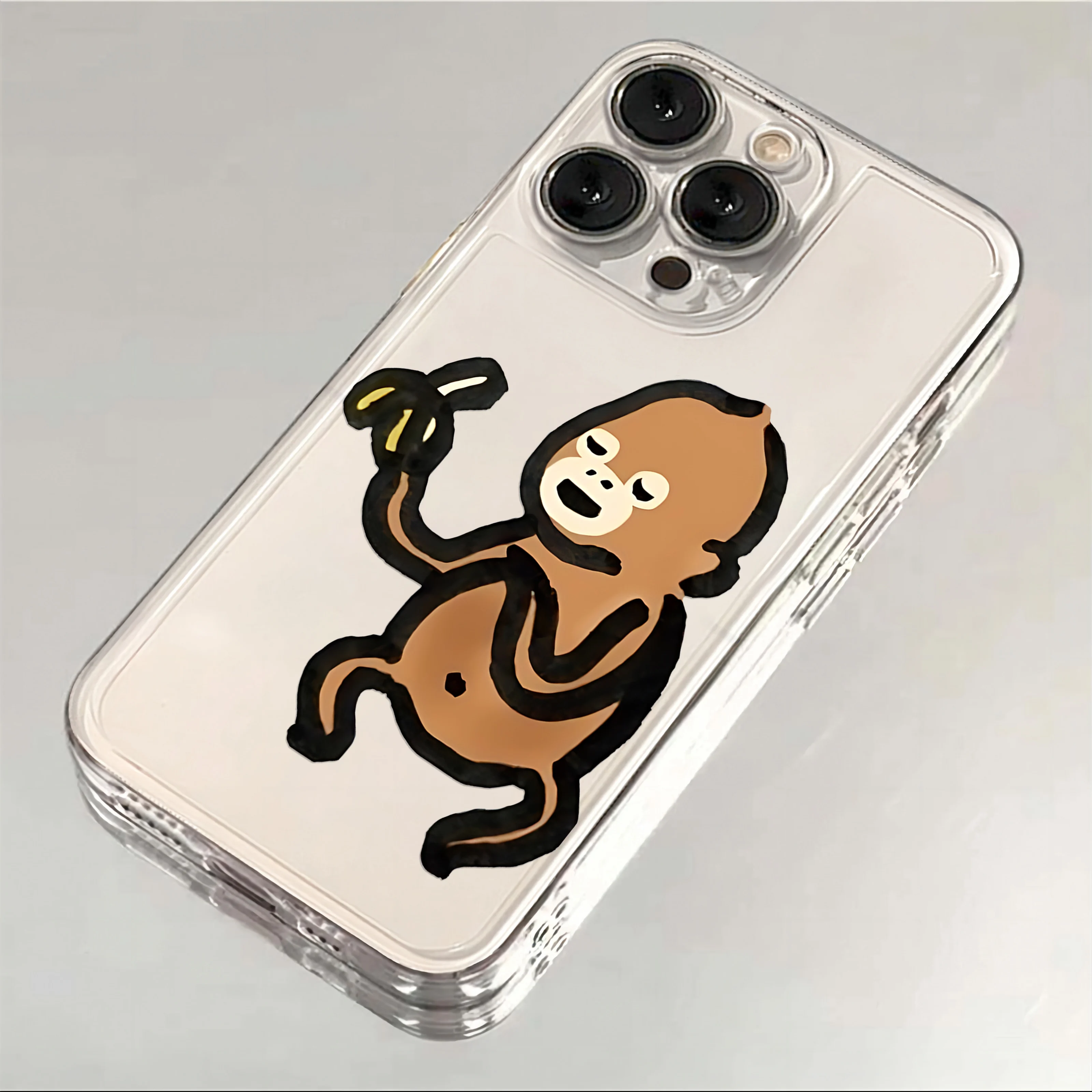Luxury Cartoon Monkey Transparent Phone Case