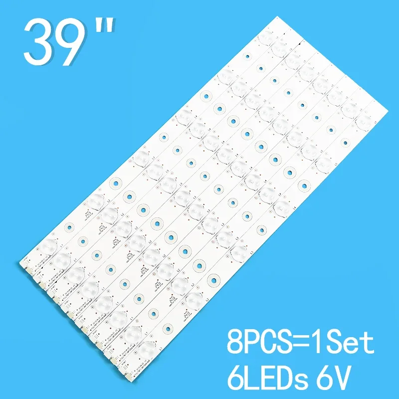 New 8PCS/lot 6LEDs 6V 380mm for TCL 39