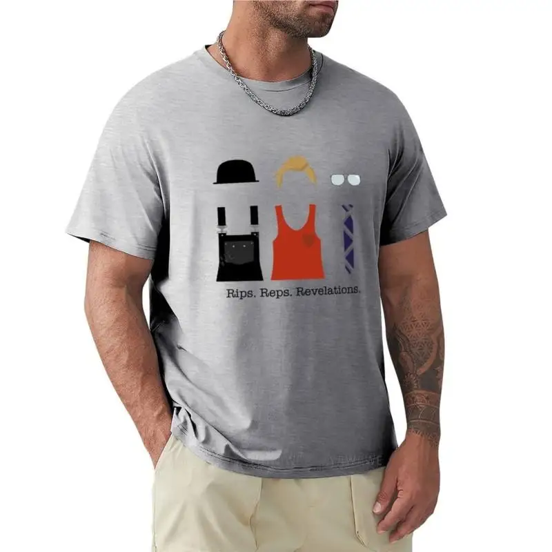 Maglietta In Cotone Strappi Da Uomo, Reps, Rivelazione Con Testo T-Shirt Abbigliamento Estivo Ragazzi Magliette Bianche T-Shirt Da Uomo T-Shirt Da Uom