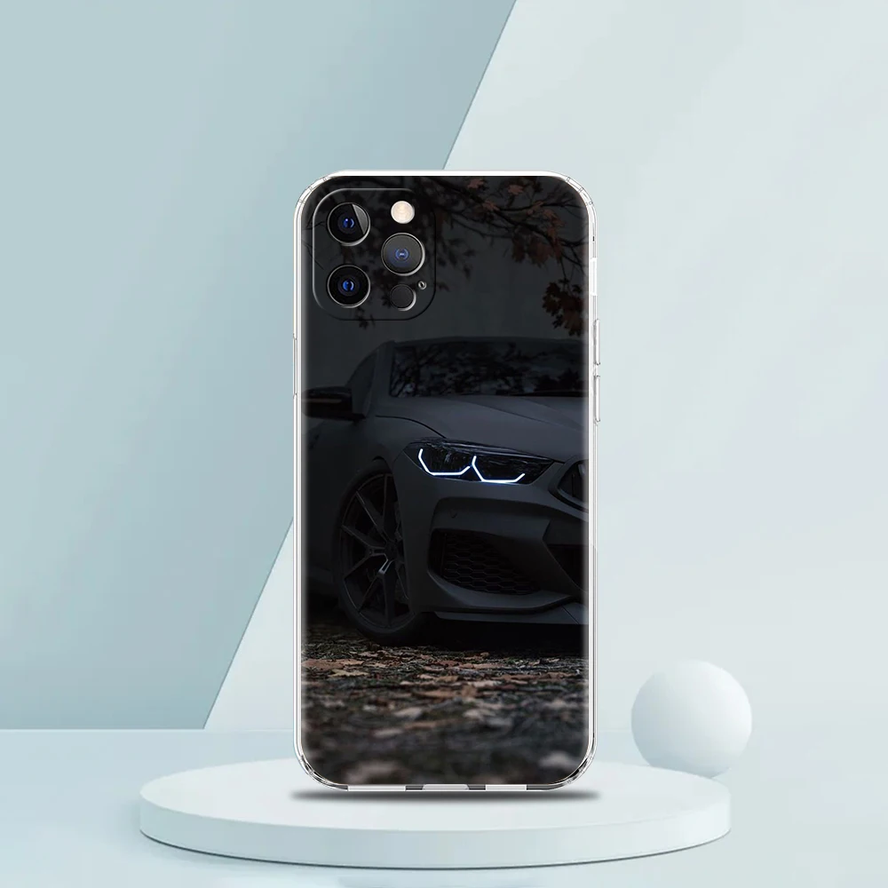 Sleek Black Car Phone Case with Transparent Design