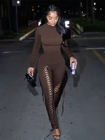 Weird Puss Sexy Fall Jumpsuits Women Diy Shirring o-Neck Full Sleeve Midnight Party Club Stretch Activity Fitness Slim Overalls - Image 4