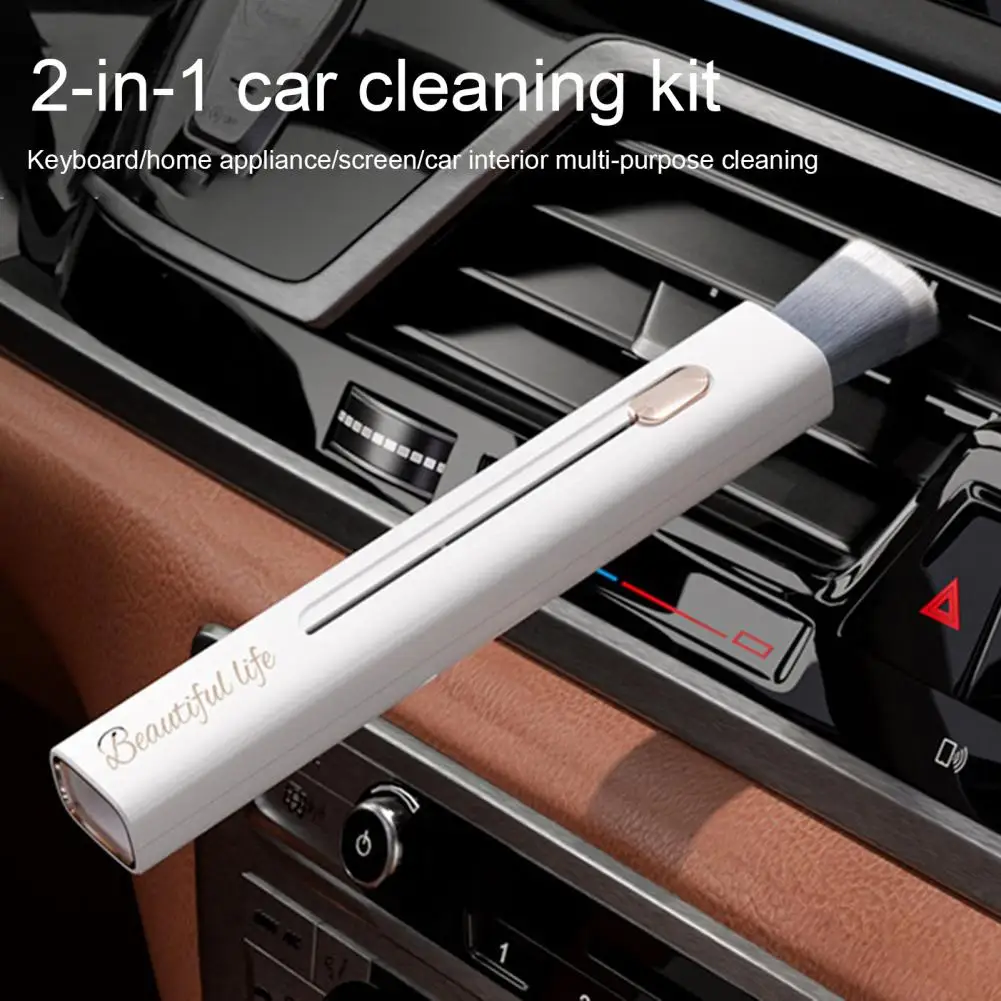 Soft Bristle Car Detailing Brush Anti-slip Handle Adjustable Auto Detailing Brush Dusting Tool Soft Hair Removal