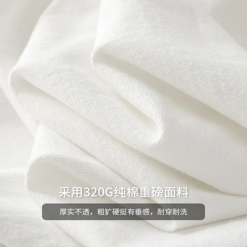 Dukeen 11.2 Oz 헤비웨이트 긴팔 티셔츠 남성용, 100% 코튼 플레인 셔츠, O넥 화이트 탑, 오버사이즈 남성 의류, 가을