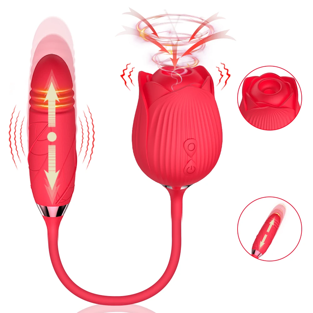

Rose Sex Toy for Women Sucking Vibrator G Spot Clitoris Stimulator Thrusting Vagina Nipple Sucker Vibrating Goods for Adults