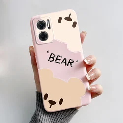 Cute Bear and Frog Cartoon Silicone Soft TPU Phone Case - 6.58 inch for Redmi 10 5G (Pink-M01)
