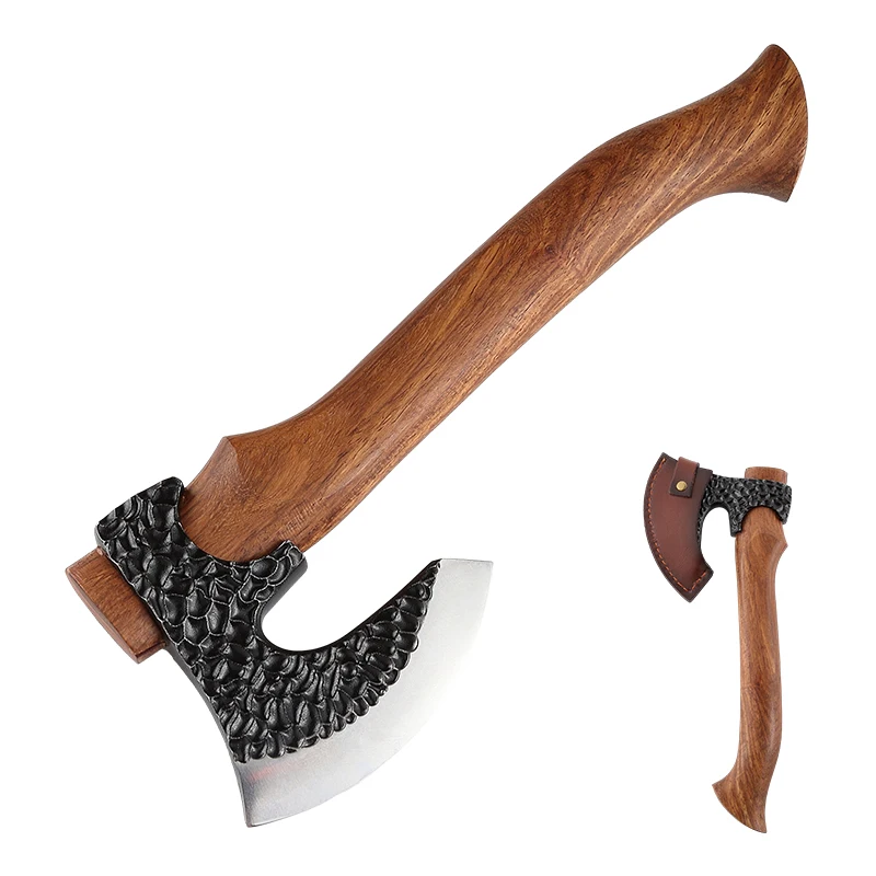 Arrival Hand Forged Shipping Fast 3Cr13 Steel Blade Wooden Handle Axe, For Daily Outdoor Camping Hunting Use With Holster