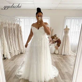 Abito da Sposa 2025 Vestito da Sposa Sexy Squisito con Scollo a V, Abito da Ballo Scintillante con Applicazioni di Cristalli e Perline, Abito da Sposa Senza Schienale per Donna