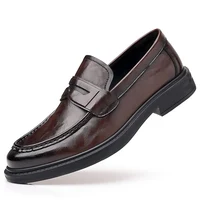British Style Classic Loafers Men's Thick Soled Genuine Leather Business Formal Adult Leather Shoes Brand Low Heel Casual Shoes 1