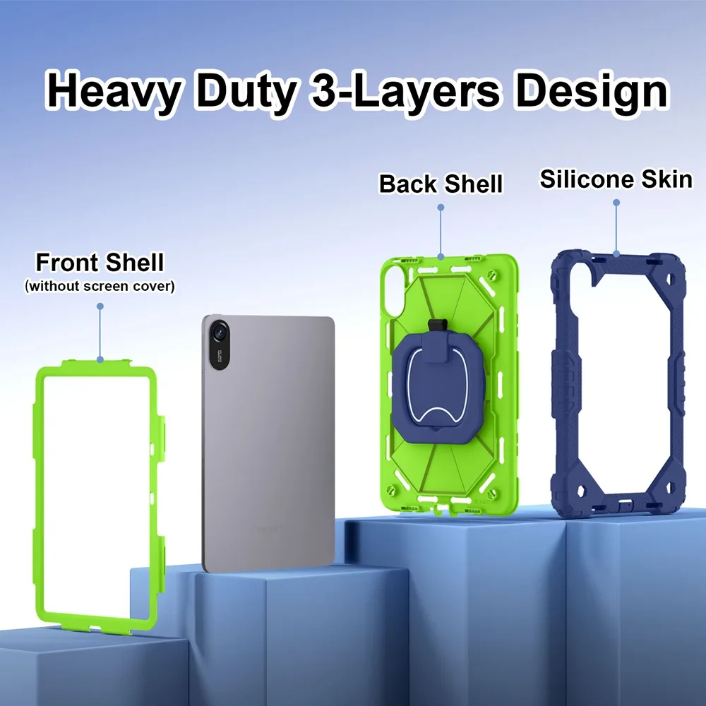 Kids Armor Shockproof Tablet Case with Wristband Cover