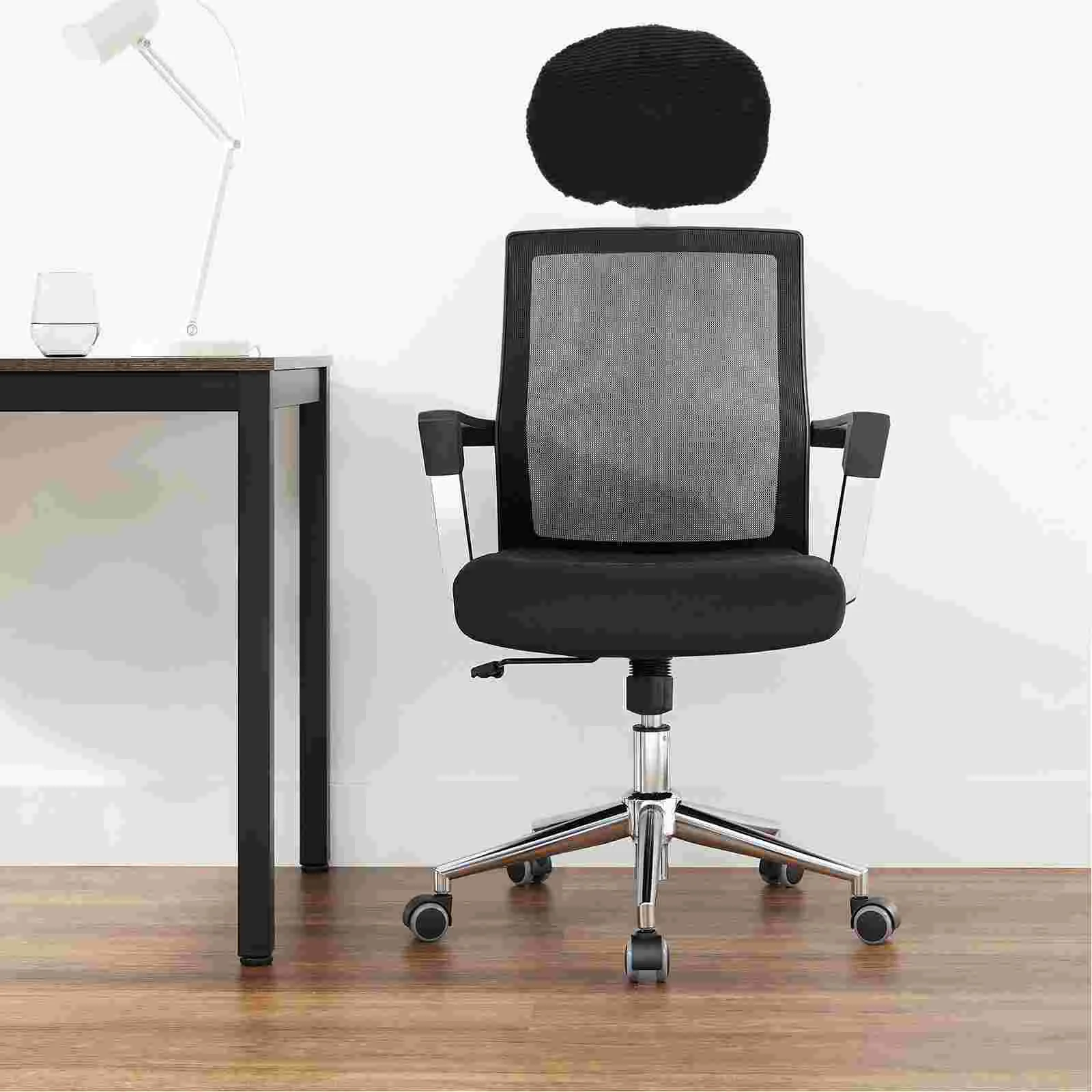 Black Elastic Headrest Cover Office Chair Headrest Sleeve Computer Chair Head Cushion Protector Aisle Runners Festive Party