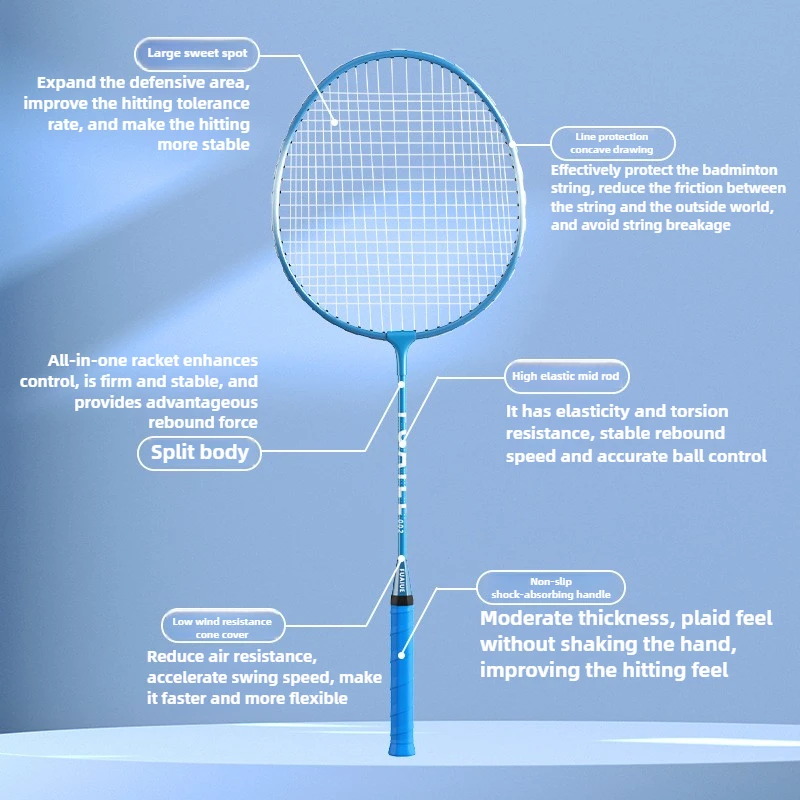 Durable Sports Products Ferroalloy Frame Rackets A Pair Racquet With Premium Badminton Bag & 3 Balls_voghion.com