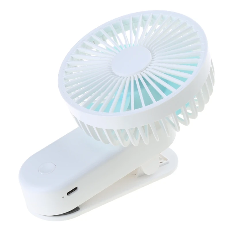 Clip USB Fan 90&deg;Rotation Mini Desk Fan USB Rechargeable Cooling B0KA